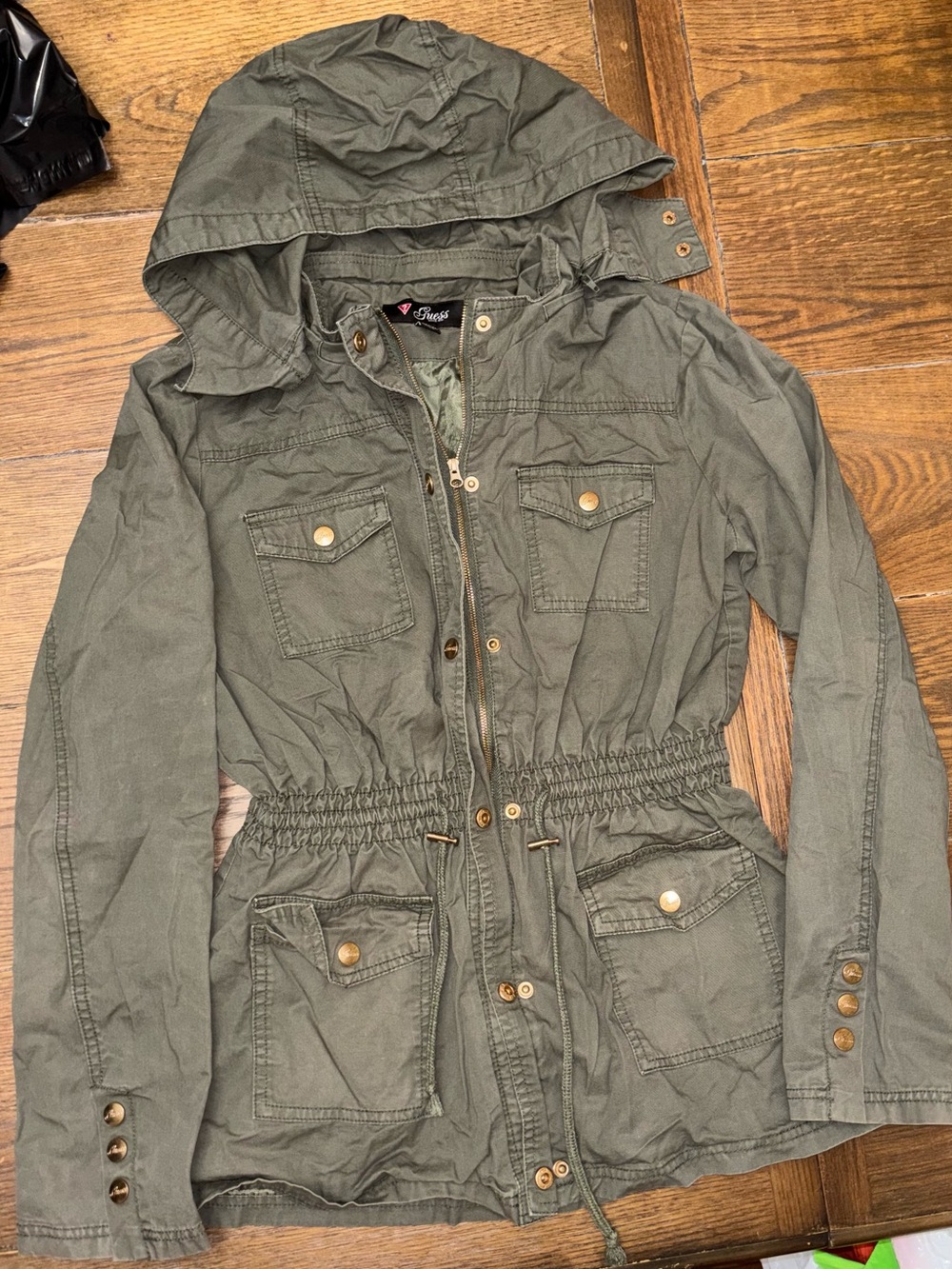 Women’s GUESS Olive Green Hooded Utility Jacket